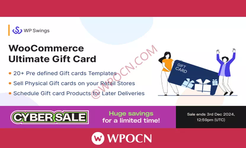 WooCommerce Ultimate Gift Card英文版插件 - 礼品卡券插件-糖果博客