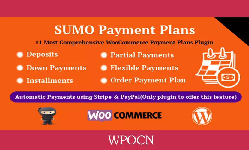 SUMO WooCommerce Payment Plans英文版插件 – 商城付款计划插件-糖果博客