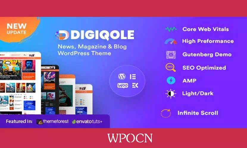 Digiqole英文版主题 – 新闻杂志WordPress主题-糖果博客