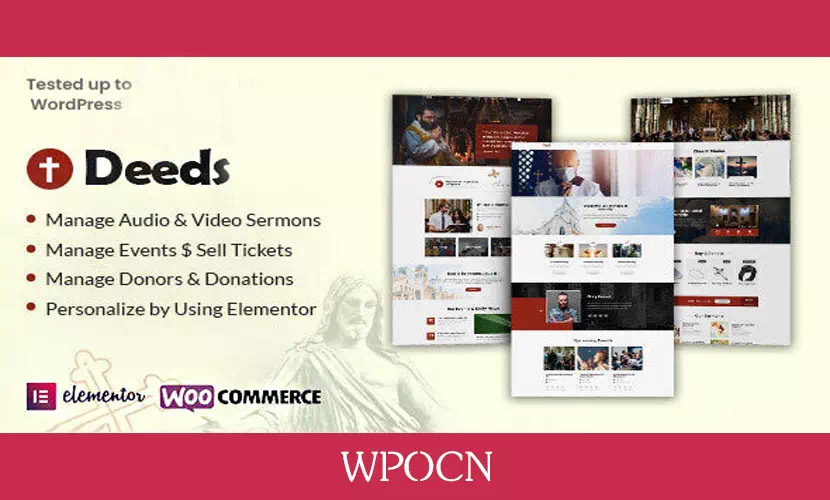Deeds英文版主题 – 教会WordPress主题-糖果博客