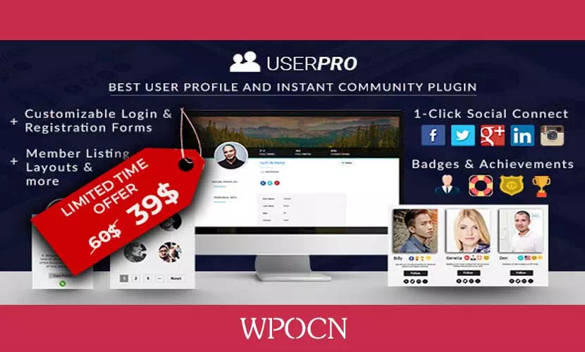 UserPro英文版插件 – 社区和用户资料插件-糖果博客