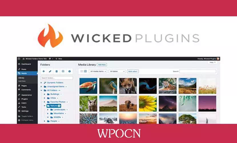 Wicked Folders Pro英文版插件 – 媒体库文件夹插件-糖果博客