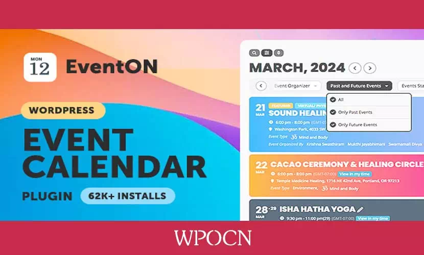 EventON英文版插件 – 活动日历插件-糖果博客