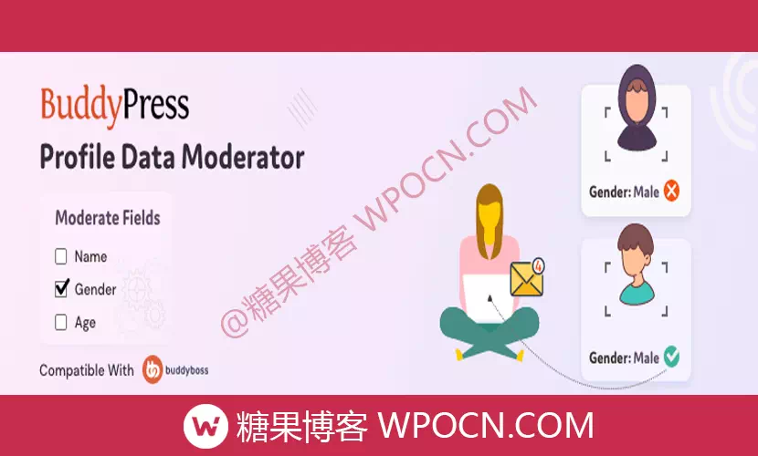 BuddyPress Profile Data Moderator英文版插件 - 个人资料数据审核插件-糖果博客