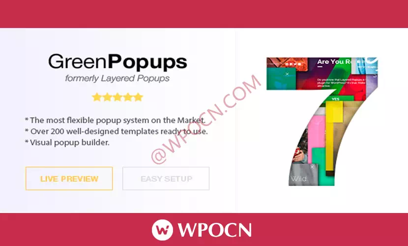 Green Popups (formerly Layered Popups)英文版插件 - 弹窗插件-糖果博客