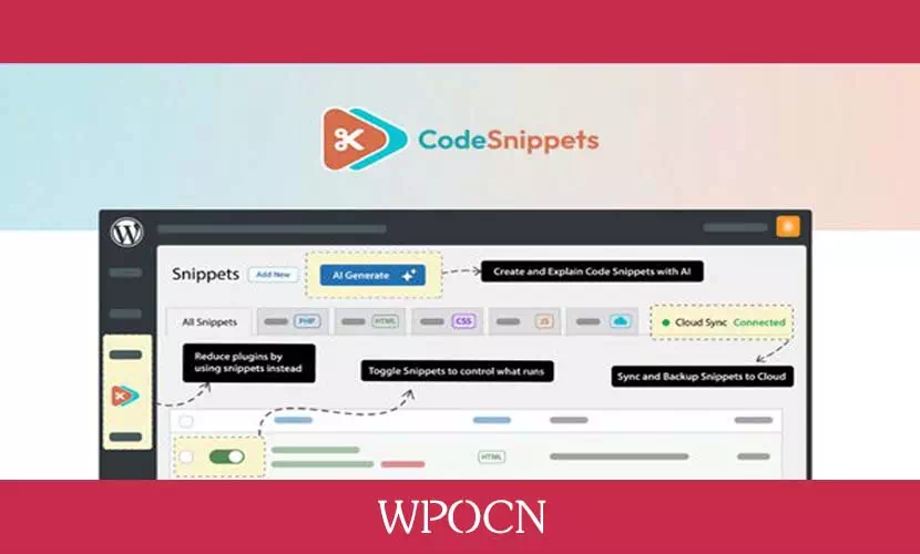 Code Snippets Pro英文版插件 – 代码片段插件-糖果博客