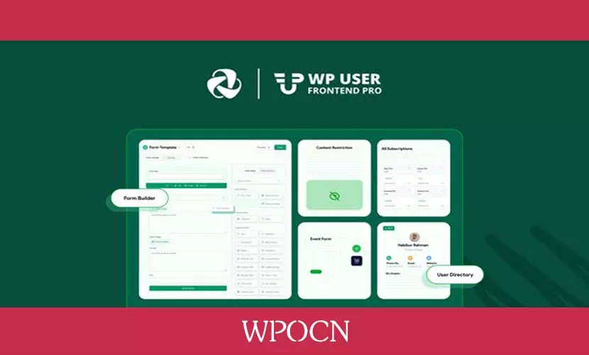 WP User Frontend Pro英文版插件 - 用户前端插件-糖果博客
