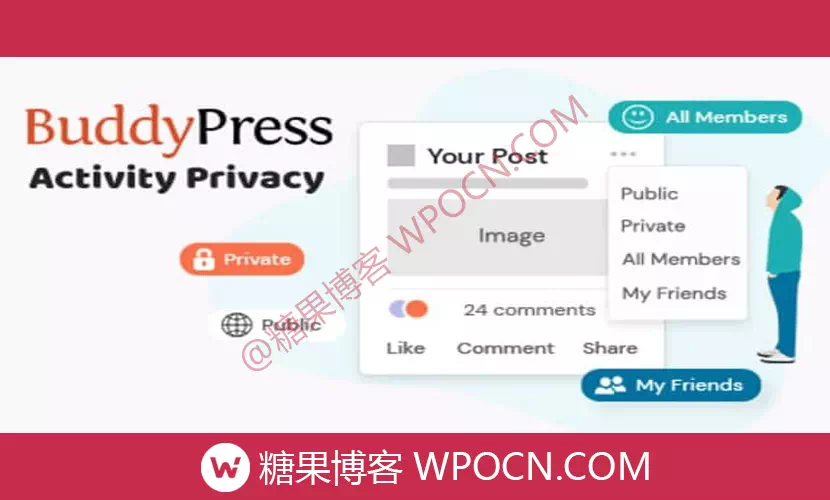 BuddyPress Activity Privacy英文版插件 - 活动隐私插件-糖果博客