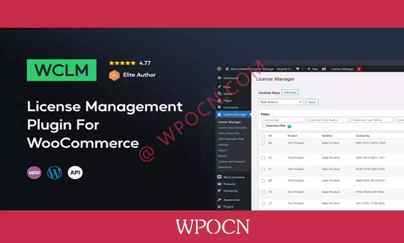 WooCommerce License Manager英文版插件- 许可证管理器插件-糖果博客