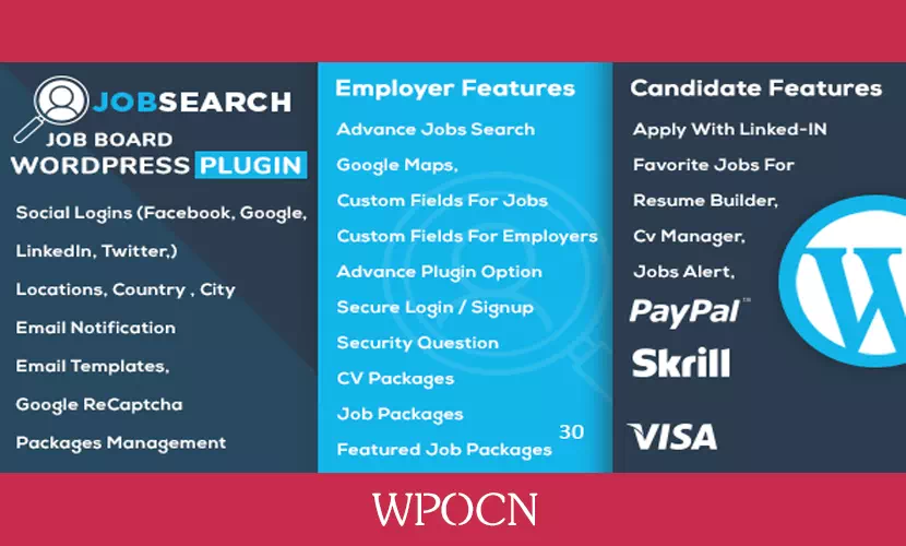 JobSearch英文版插件 – 职位招聘WordPress插件-糖果博客