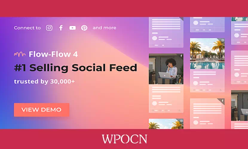 Social Stream for WordPress英文版插件 - 社交媒体墙插件-糖果博客