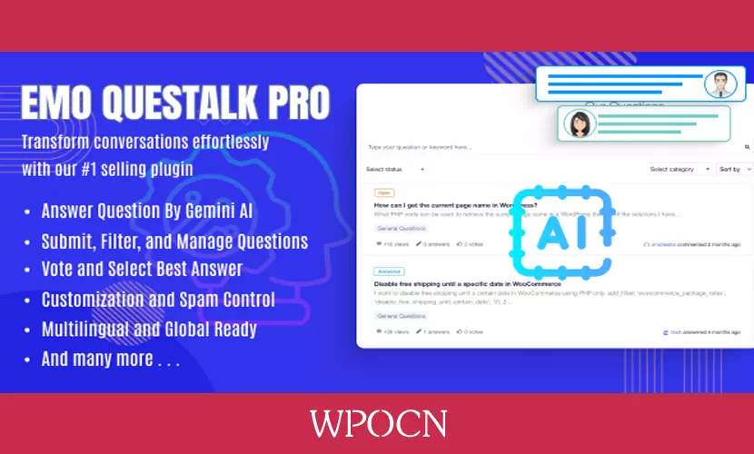 EMO Questalk Pro英文版插件 – 问答插件-糖果博客