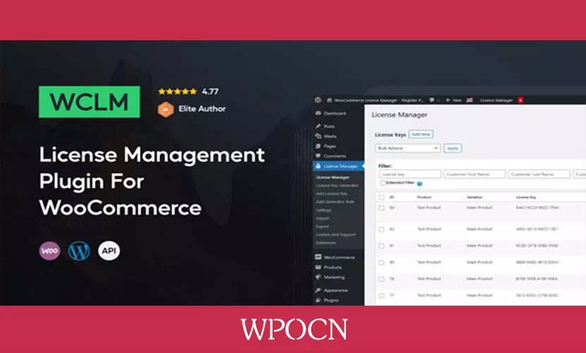 WooCommerce License Manager英文版插件- 许可证管理器插件-糖果博客