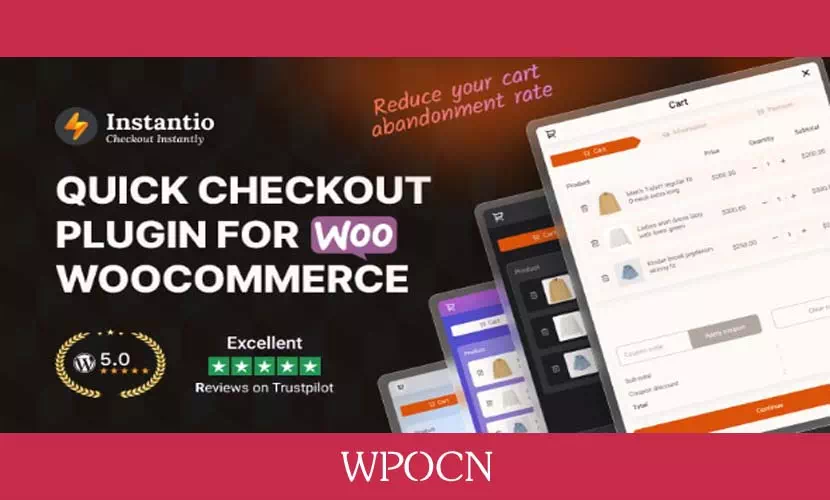 Instantio英文版插件 – 快速结账、浮动购物车、侧车和弹出购物车插件-糖果博客