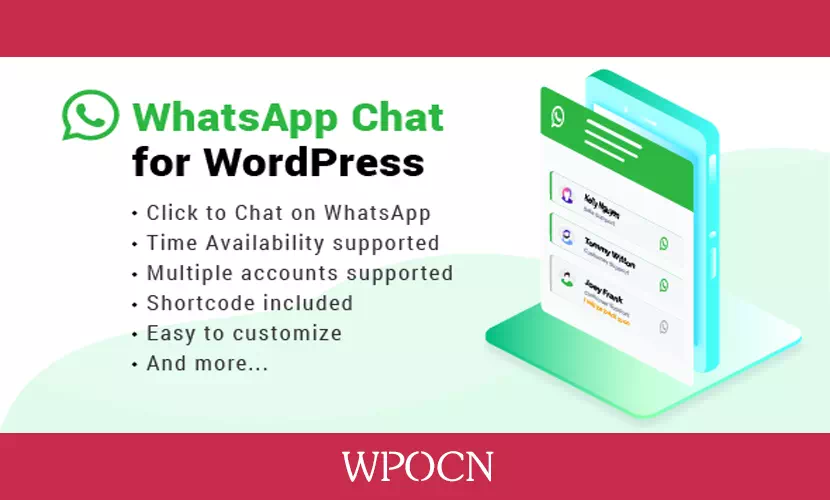 WhatsApp Chat WordPress英文版插件 - 在线客服插件-糖果博客