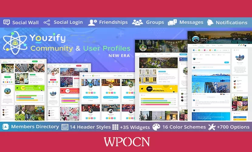 Youzify英文版插件 - Buddypress社区和用户资料插件-糖果博客