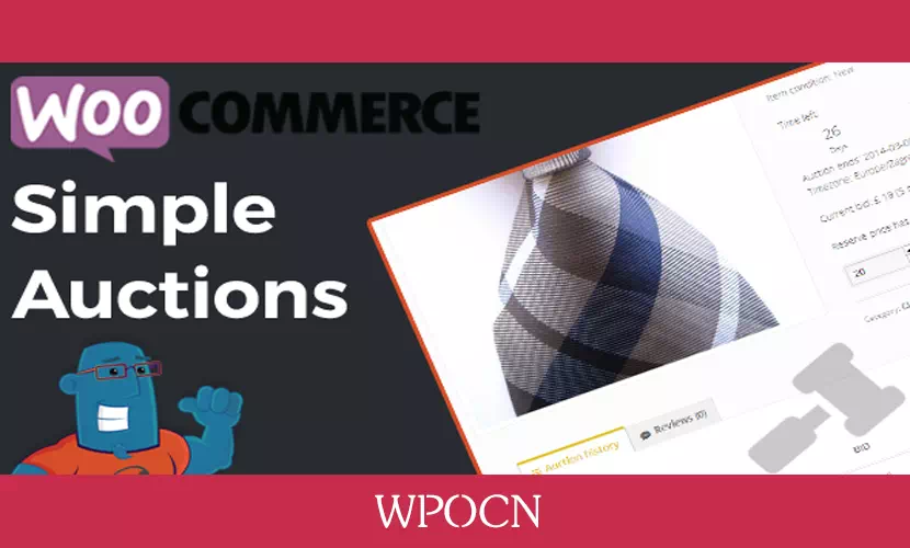 WooCommerce Simple Auctions英文版插件 - 拍卖插件-糖果博客