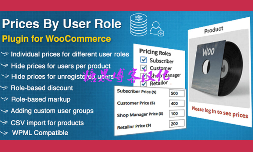 Prices By User Role for WooCommerce – 按用户角色定价插件汉化版-糖果博客