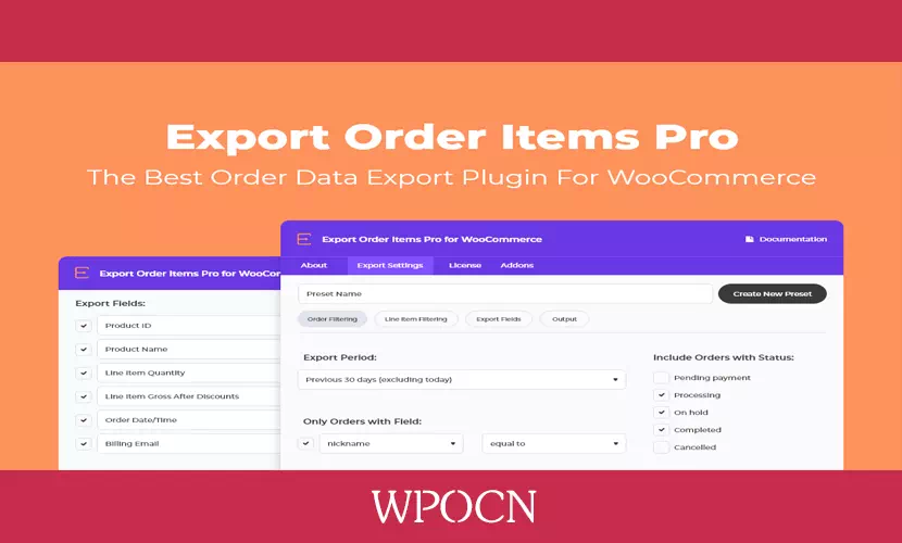 Export Order Items Pro for WooCommerce英文版插件 - 导出订单插件-糖果博客