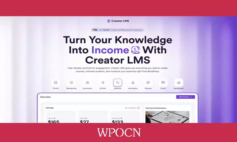 Creator LMS Pro英文版插件 – 学习管理系统插件-糖果博客