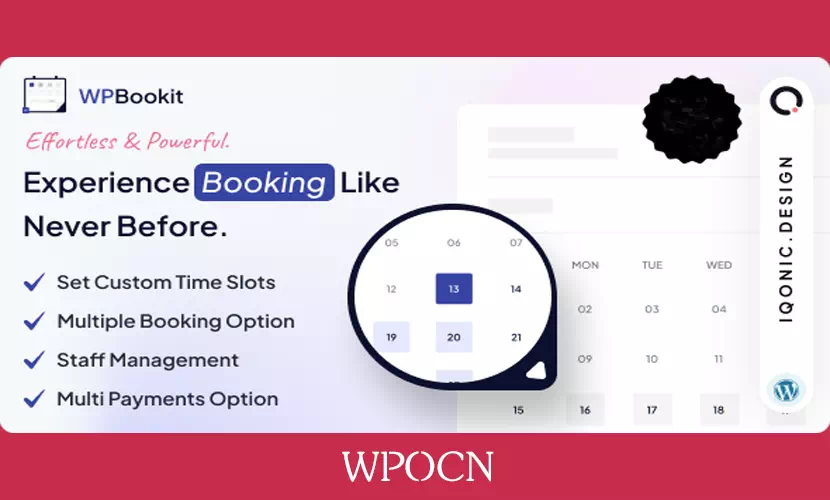 WPBookit Pro英文版插件 - 预订插件-糖果博客