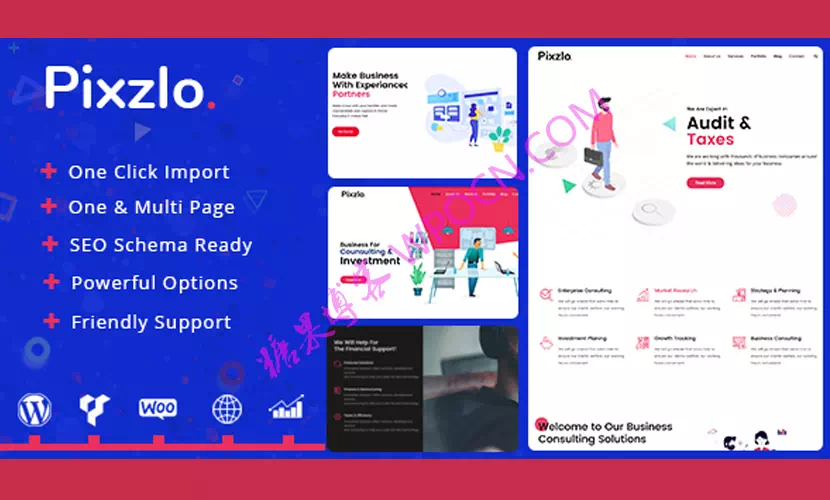 Pixzlo英文版主题 - 专业创意网站模板WordPress 主题-糖果博客