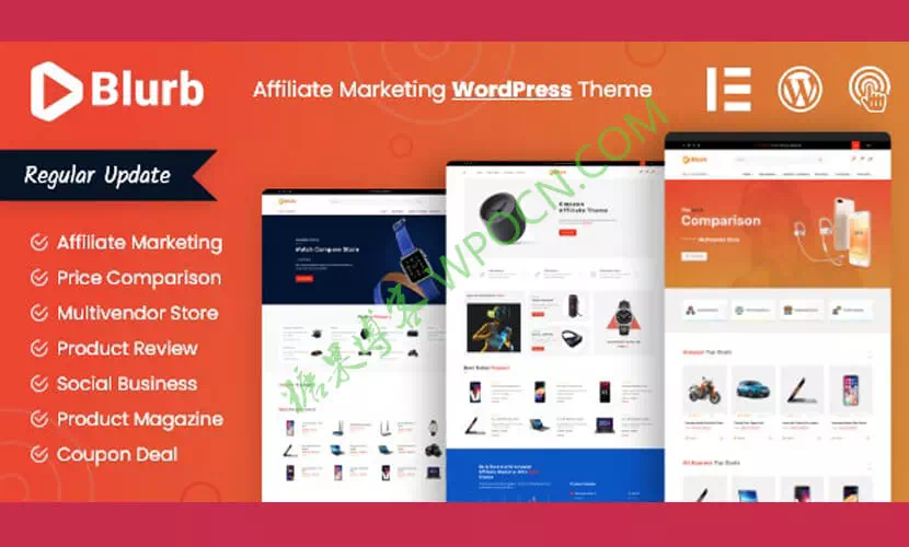 Blurb英文版主题 – 联盟营销WordPress主题-糖果博客