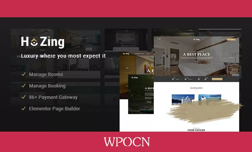Hozing英文版主题 - 酒店预订WordPress主题-糖果博客