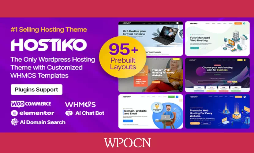 Hostiko英文版主题 – WHMCS和托管WordPress主题-糖果博客