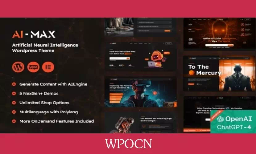 AIMAX英文版主题 - 人工智能与网络WordPress主题-糖果博客
