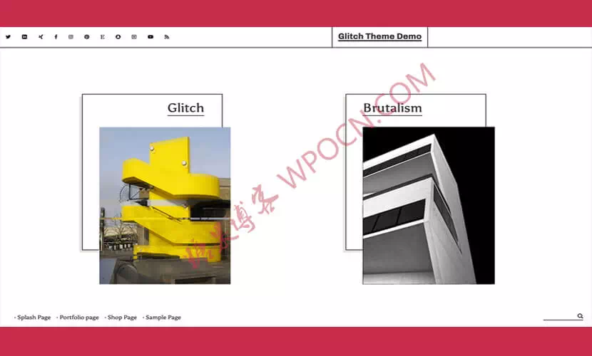 Glitch英文版主题 - 极简主义WordPress主题-糖果博客