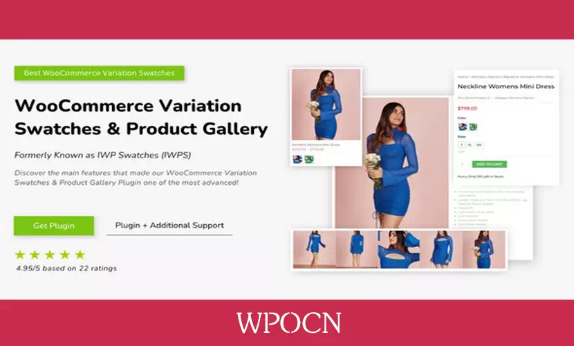 WooCommerce Variation Swatches & Product Gallery英文版插件 - 变体色板和产品图库插件-糖果博客