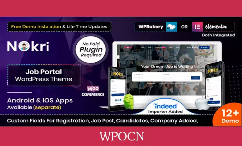 Nokri英文版主题 - 招聘求职WordPress主题-糖果博客