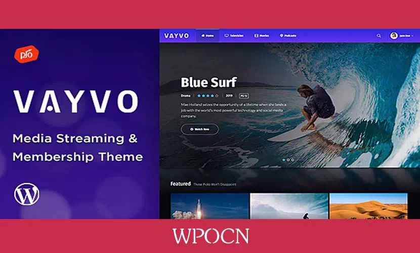 Vayvo英文版主题 - 音频和视频流媒体WordPress主题-糖果博客