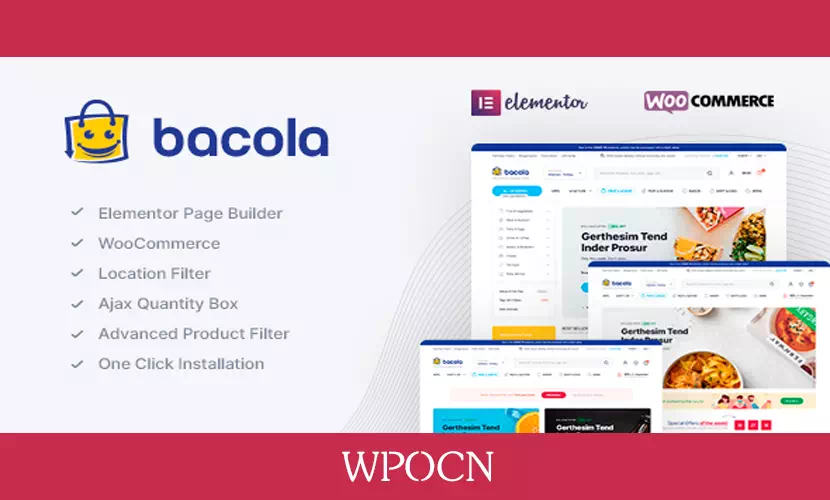 Bacola英文版主题 - 杂货店和食品电子商务WordPress主题-糖果博客
