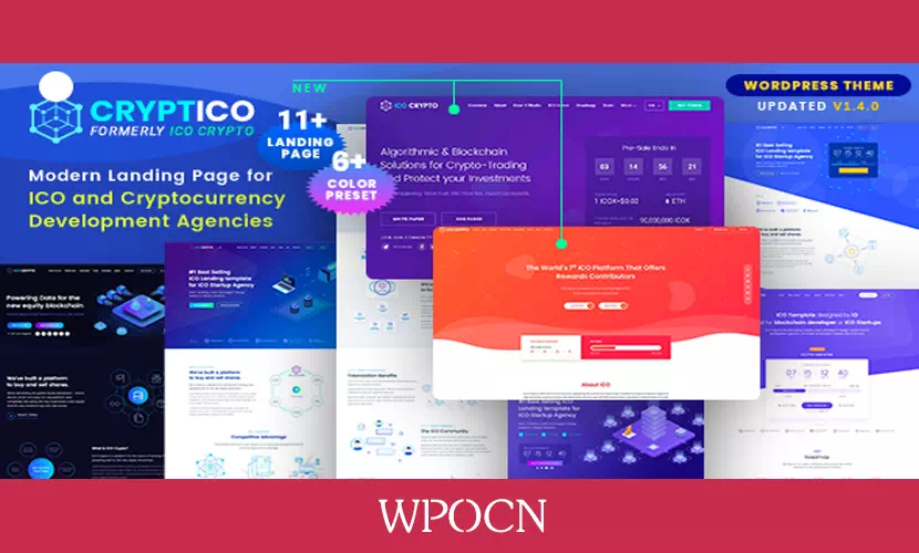 Cryptico英文版主题 - ICO加密登录和加密货币WordPress主题-糖果博客