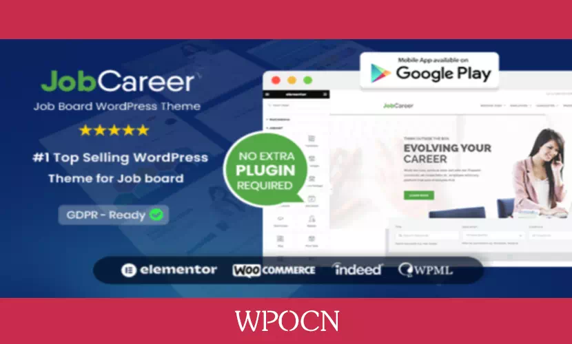 JobCareer英文版主题 – 招聘求职WordPress主题-糖果博客