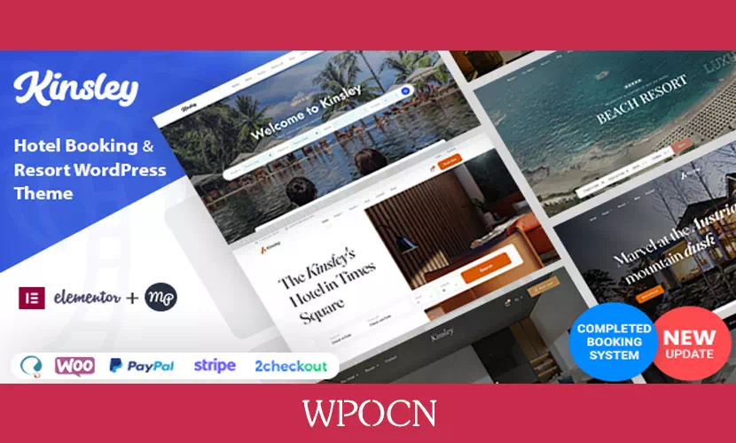 Kinsley英文版主题 – 酒店预订WordPress主题-糖果博客