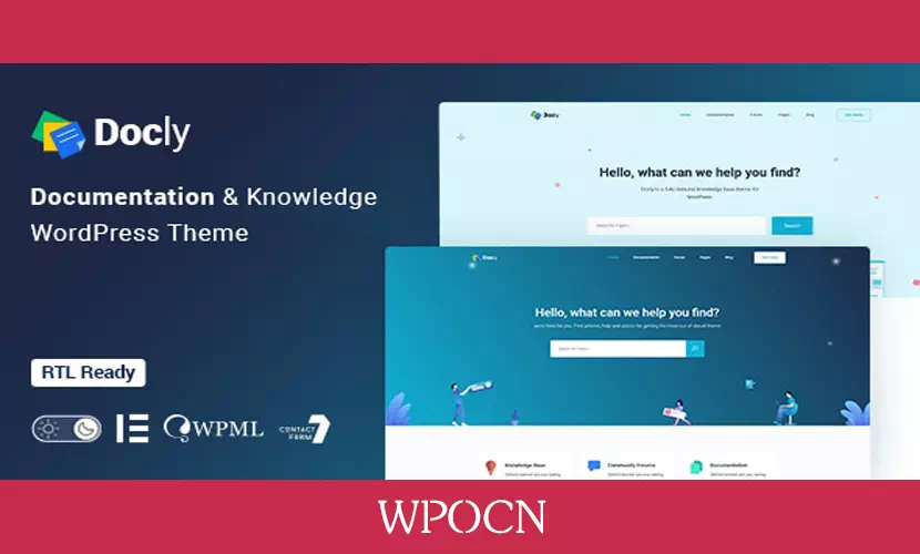 Docly英文版主题 – bbPress支持论坛与文档和知识库WordPress主题-糖果博客