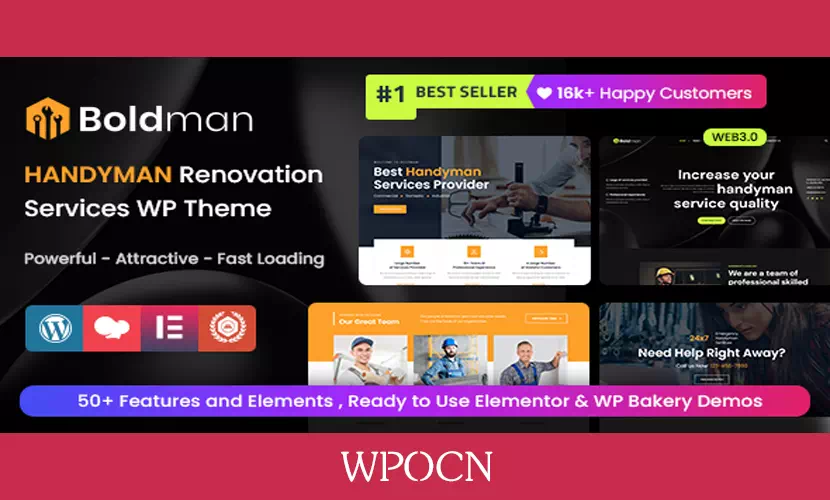 Boldman英文版主题 – 维修和勤杂工WordPress主题-糖果博客