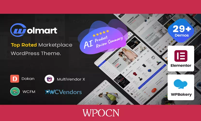 Wolmart英文版主题 – 多供应商市场WordPress主题-糖果博客
