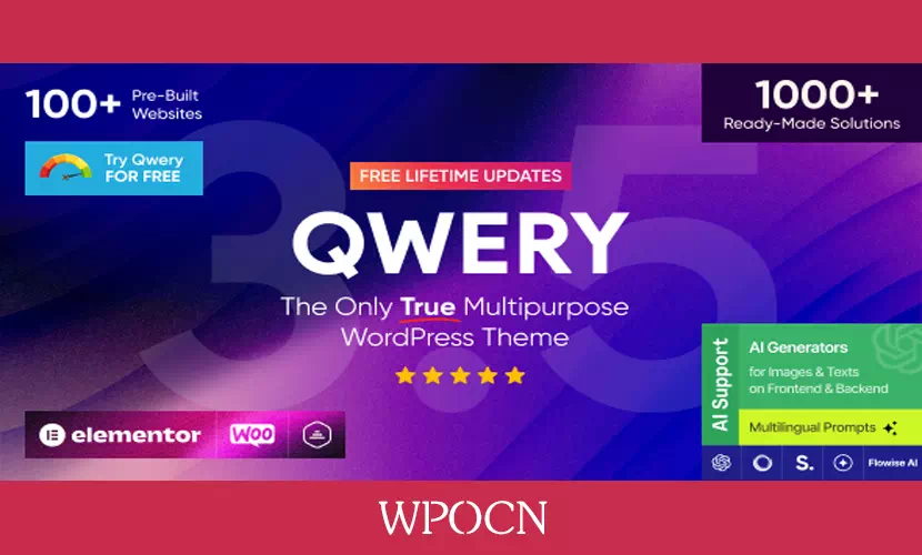 Qwery英文版主题 – 多用途商业WordPress主题-糖果博客