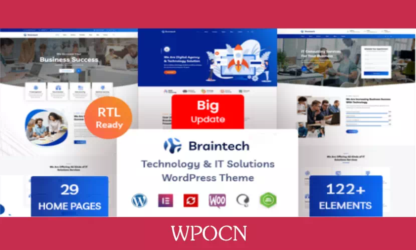 Braintech英文版主题 – 技术与 IT 解决方案WordPress主题-糖果博客