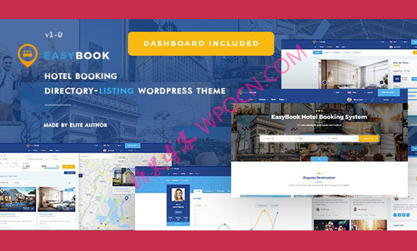 EasyBook英文版主题 – 酒店和旅游预订WordPress主题-糖果博客