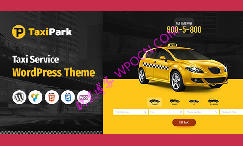 TaxiPark英文版主题 – 出租车服务公司WordPress主题-糖果博客