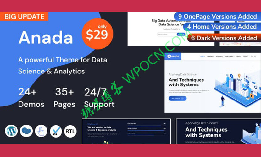 Anada英文版主题 – 数据科学与分析WordPress主题-糖果博客