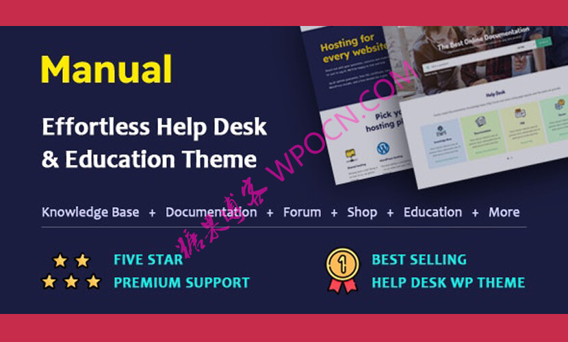 Manual英文版主题 – 文档、知识库和教育WordPress主题-糖果博客