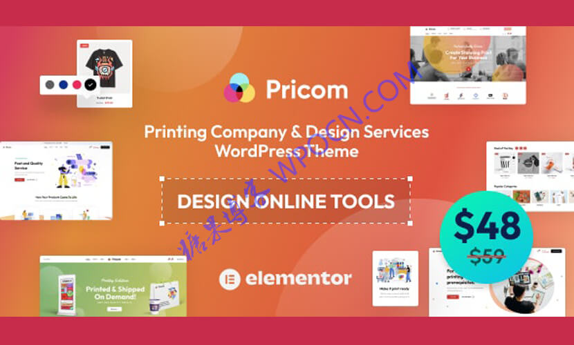 Pricom英文版主题 - 印刷公司和设计服务WordPress主题-糖果博客