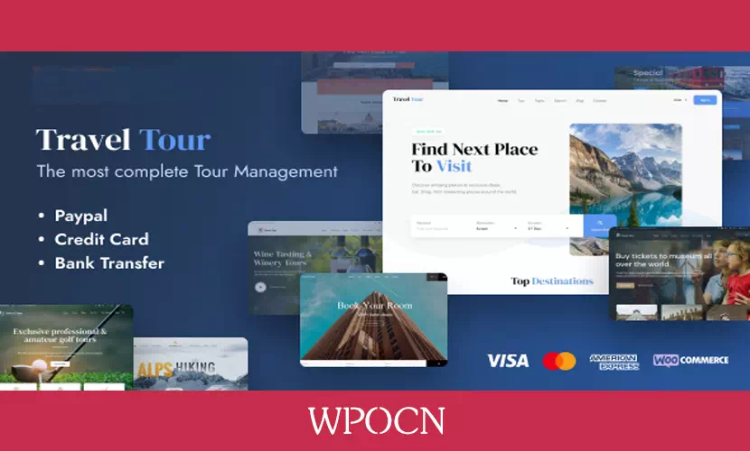 Travel Tour英文版主题 – 旅行和旅游预订WordPress主题-糖果博客