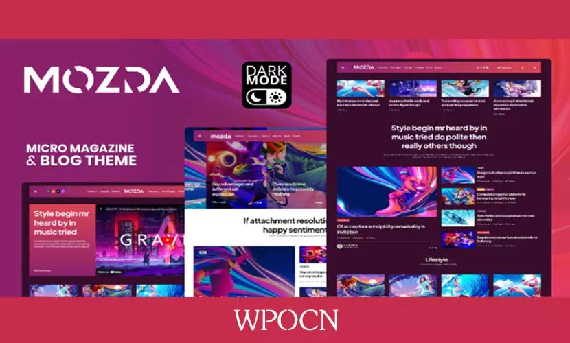 Mozda英文版主题 – 微杂志和博客WordPress主题-糖果博客